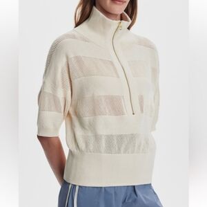 Varley Kembria Mesh Stripe Half Zip Top Sz S